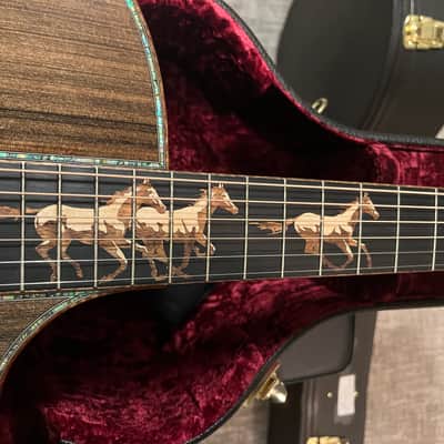 2025 Taylor Custom “B. Taylor” Grand Auditorium 12-Fret • Bob Taylor Designed • Stripy Sinker Redwood • Figured Blackwood • Running Horses • Serial #1205095104 image 15