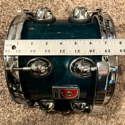 Premier Genista birch 8x8? mounted tom drum with RIMS 1990s UK Turquoise image 2