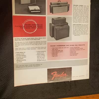 1962 Fender Musical Instruments Color Catalog/Brochure Original Stratocaster, Tele, P & Jazz Bass image 8