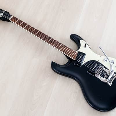 1990s Mosrite Ventures Model Super Custom '65 Black w/ Vibramute & Case, Japan Kurokumo image 12