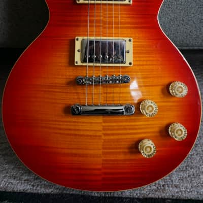 1995 Epiphone Les Paul LP 300 w/ Pearly Gates Samick Factory Cherry Sunburst w/ hard case image 2