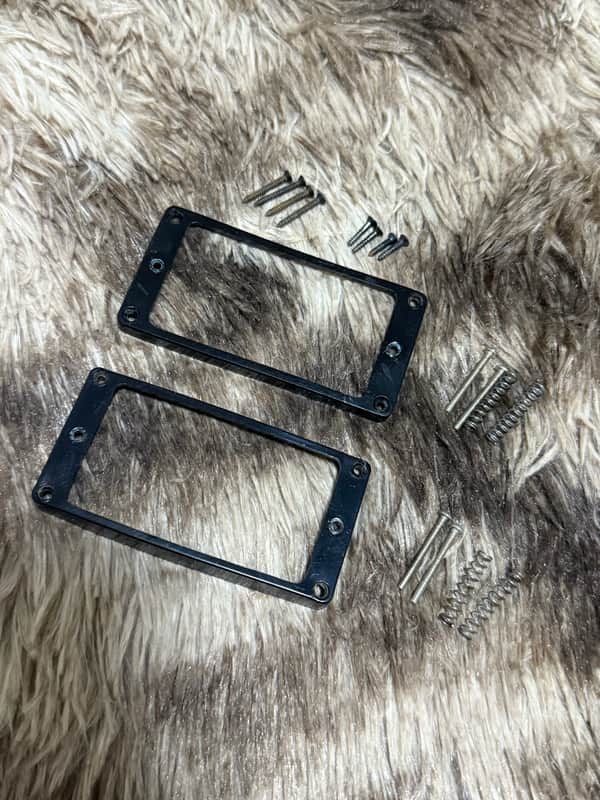1980s Gibson Humbucker Pickup M8-593 Rings Set - Black image 1
