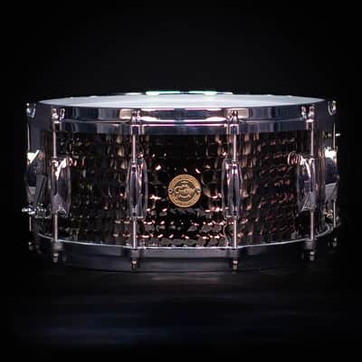 Gretsch 14" x 6.5" Full Range Hammered Black Steel Snare Drum image 1