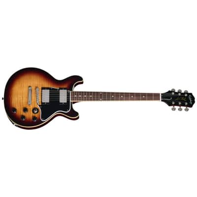 Epiphone Les Paul Special Double Cut Figured Guitar w/ Humbucker Pickups & Gig Bag - Bourbon Burst image 3