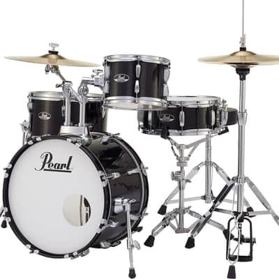 Pearl Roadshow Drum Set 4-Piece Complete Kit with Cymbals and Stands, Jet Black (RS584C/C31) image 4