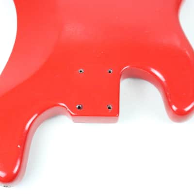 1976 Vintage Fender Precision Bass Bright Red Refinish Alder 4-Bolt BODY PBass 1970s USA image 13