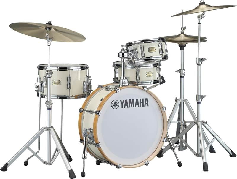 Yamaha SBP0F4H Stage Custom Hip 4-Piece Acoustic Drum Shell Pack, Classic White image 1