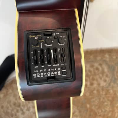 Takamine TB10 Pro Series Archtop Cutaway Acoustic/Electric Bass 2010s - Red Stain image 6