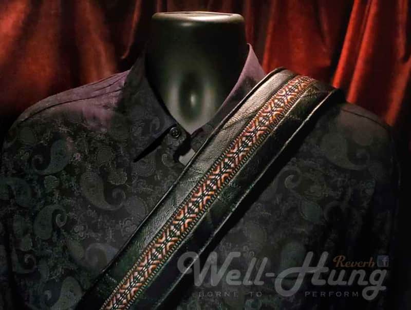 Well-Hung "Strap With No Name" wide, padded black leather, 3" wide image 1