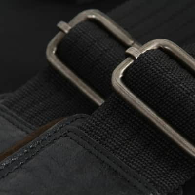 Harvest Fine Leather Black Buffalo & Canvas Gig Bag for Two Electric Bass Guitars image 17