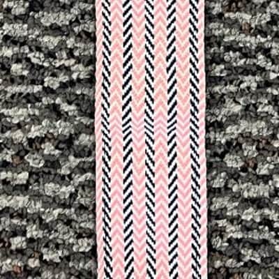 LM Products STH-P 2-Inch Wide Herringbone Adjustable Guitar Strap, Pink image 2