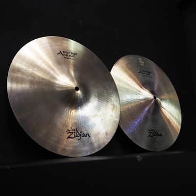 Zildjian USED ​​90s A Zildjian New Beat HiHat 14 pair [Top:1114g/Bottom:1426g] image 3