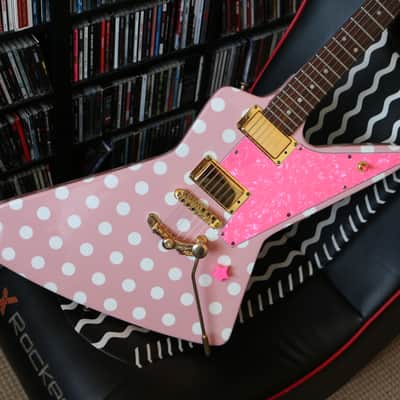 Xeno Guitars "Sweet Little Sixteen" Explorer-Shape, Pink Polka Dot image 2