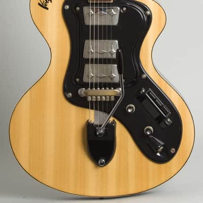 Wandre  Polyphon Beta Semi-Hollow Body Electric Guitar (1964), black soft shell case. image 3