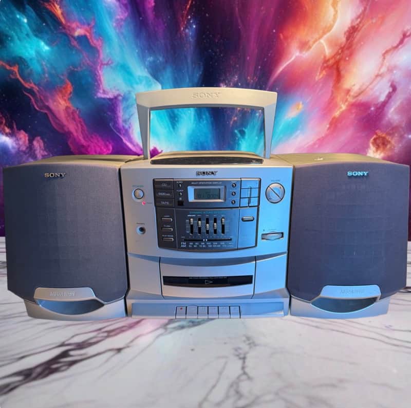 Sony CFD-Z550 CD/Cassette Boombox – Tested & Fully Functional Cassette And Cd✅