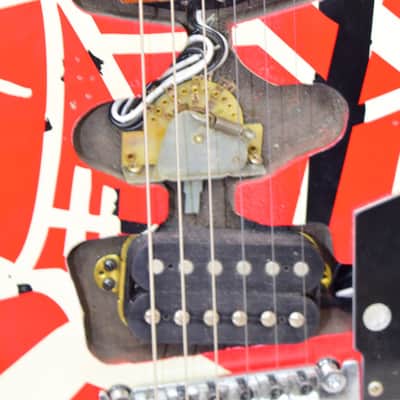 2020 EVH Striped Series Frankenstein Frankie Electric Guitar, Maple Fingerboard, Red with Black Stripes Relic w/ Case image 7
