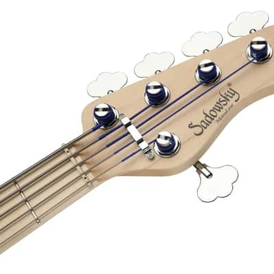 Sadowsky MetroLine 21-Fret Vintage P/J Bass-Swamp Ash Body-5 String-Ocean Blue Transparent Satin image 7