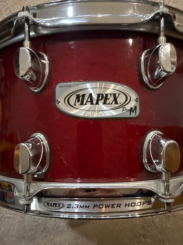 Mapex Pro-M 7-Ply Maple Snare Drum – Cherry Red Finish – Warm, Punchy Maple Tone image 1