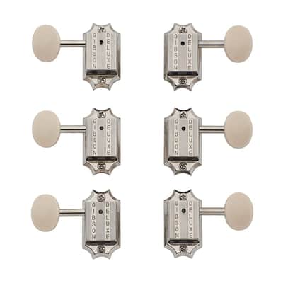 Gibson- Deluxe White Button tuner set, Vintage Nickel, PMMH-060 image 1