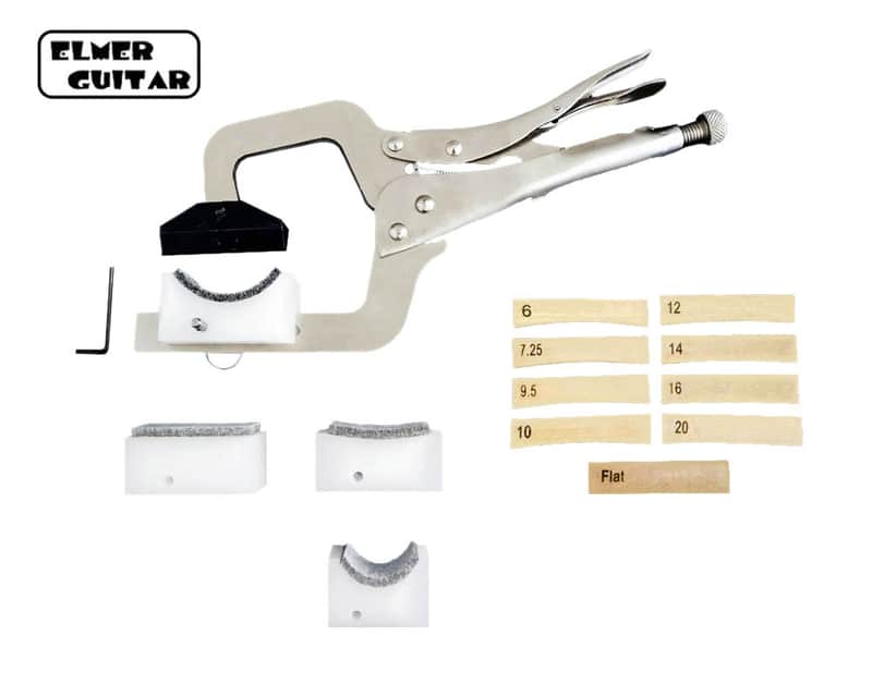 Elmer Guitar Hand Held Fret Press, w/ 9 Radius Inserts + 4 Neck Cauls image 1