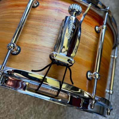 2026 Like-New: Erie steambent solid Canarywood/Sapele 13x7 snare, upgraded hardware, Canopus/extra wires image 2