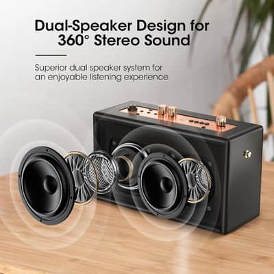 Retro Bluetooth Karaoke Machine – Dual Wireless Mics, Vintage Style, All-in-One Portable Sound System image 3