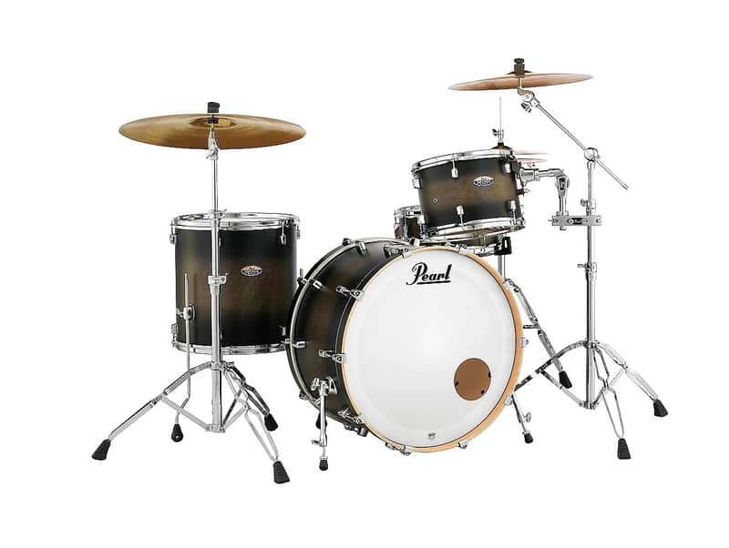 Pearl Decade Maple Satin Black Burst Drums 24x14/13x9/16x16 3pc Shell Pack Drumset NEW Auth Dealer image 1