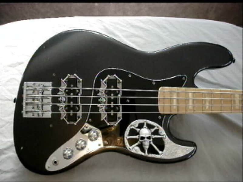 6 skull guitar Parts for fender jazz bass guitar solid metal & hand made in the U.S.A. image 1
