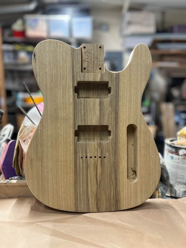 Madlad Instruments HH Tabbed Black Limba "Arm and Belly Tele" Telecaster Tele Style Body (custom made with pride in north Texas) - Unfinished image 1