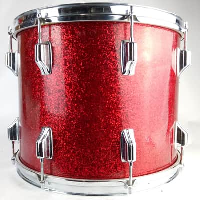 Rogers 12x15"Dayton Tenor Rack Tom Drum Powertone Red Glass Glitter/Sparkle Gray image 10