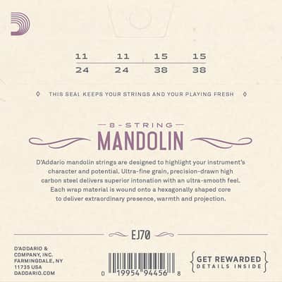 D'Addario EJ70 Phosphor Bronze Mandolin Strings, Ball End, Medium/Light, 11-38 imagen 2