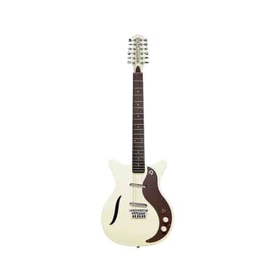Danelectro D59V12-VWHT Shorthorn Shape Vintage 12-String Electric Guitar w/Hard Case image 3