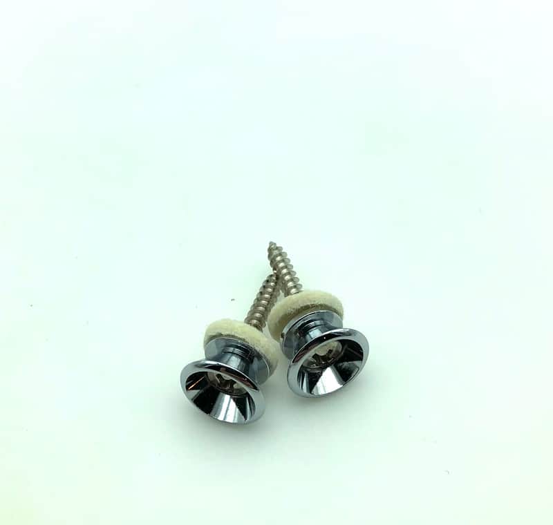 Fender Squier Strap Buttons End Pins - Chrome image 1
