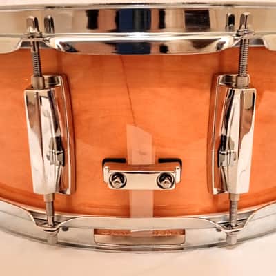 FRANKEN SNARE DRUM (C VIDEO) BIRCH HYBRID RECYCLED PARTS  - AMBER LACQUER - FREE SHIP TO C-USA! image 3