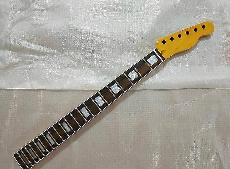 Gloss Yellow Guitar Tele Telecaster Style Neck with Rosewood Fingerboard image 1