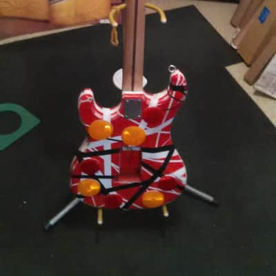 Kramer Ad Guitar Project Frankenstein eVh Striping Birds Eye Maple Neck Skunk Stripe Maple Relic image 4