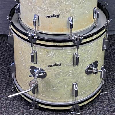 Vintage Rogers Drum Kit 12/16/20/14 Snare - White Marine Pearl image 5