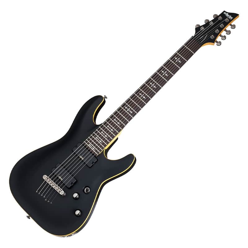 Schecter Demon 7 Series 7-String Electric Guitar - Aged Black Satin image 1