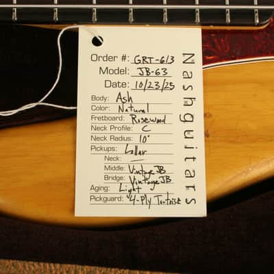 Nash Guitars JB-63 Natural Lollar Pickups GRT-613 image 15