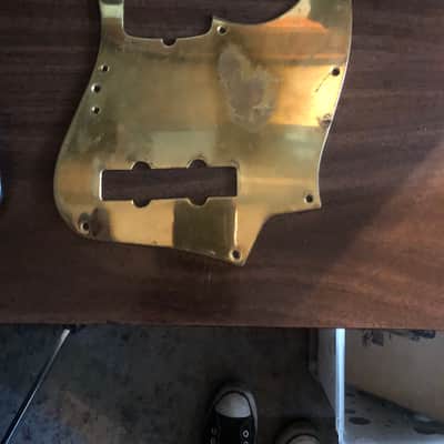 Vintage natural relic Fender or Schecter Jazz Bass Brass Mighty Mite Pickguard image 1