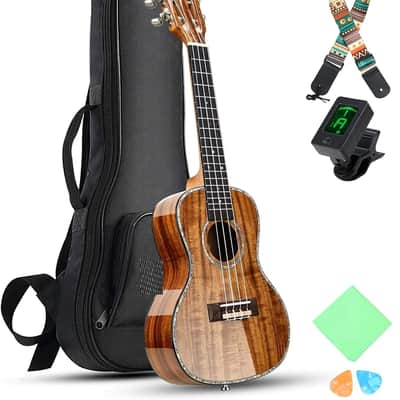 Concert Ukulele 23 inch 4 Strings Ukeleles For Beginners, Sapele Ukele with Ukulele Case and Ukele String Set image 1