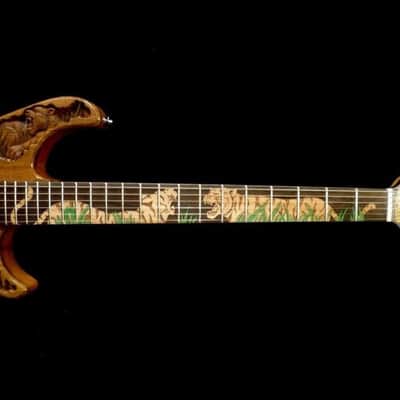 Blueberry Guitar Handmade Electric Guitar Tiger Motif 2022 - Hand Carved & Hand Made image 1