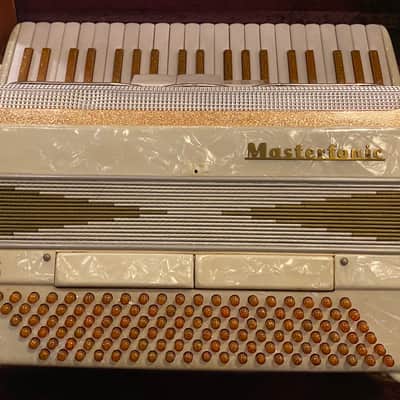 Vintage Gold Masterfonic Accordion with case - sounds great image 1