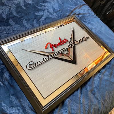 Fender Custom Shop Mirror 26"x18" for your guitar cave, studio, Strat / Tele display or music room image 3