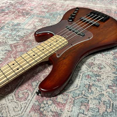 Cort GB-Fusion 5 String Bass Guitar in Antique Brown Burst w/Gigbag image 11