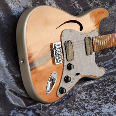 GB Liuteria Traditional Strato semi hollow european walnut relic and resin image 15