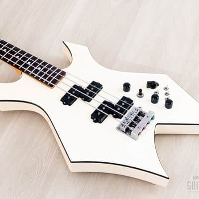 1985 B.C. Rich Warlock Bass NJ Series White Nikki Sixx w/ Active Preamp, Japan image 10