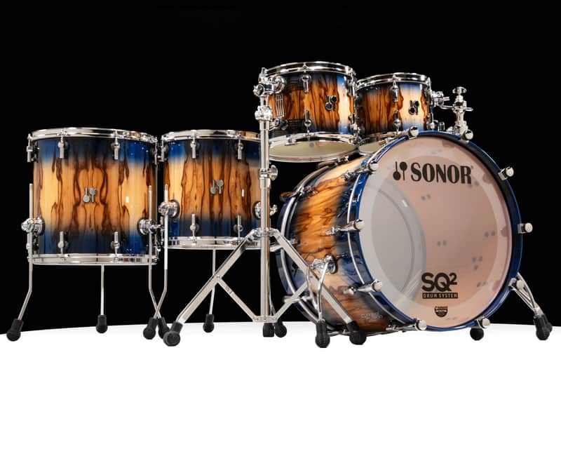 Sonor SQ2 5pc Medium Beech Shell Pack 10/12/14/16/22 - African Marble Blue Burst image 1