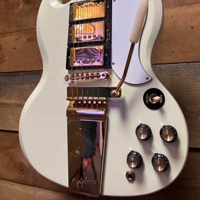 Epiphone Inspired by 63 Les Paul Custom Maestro Classic White w/case image 3