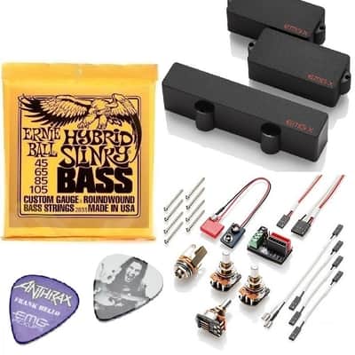 EMG FB Set Black Frank Bello Of Antrax LJAX & PCSX  PJ Precision Jazz P & J Pickups ( ERNIE STRINGS) image 1
